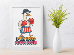 70s Movie Parody Framed Print - Flying High Now Design - Fast and Free UK Tracked Post.