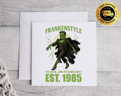 Personalised 40th Birthday Card: Frankenstyle Design, Ladies Card Fast UK Post