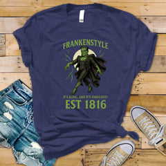 Horror Movie Parody T-Shirt - Frankenstyle Design on Premium Tee - Funny Graphic Tee with Tracked UK Postage
