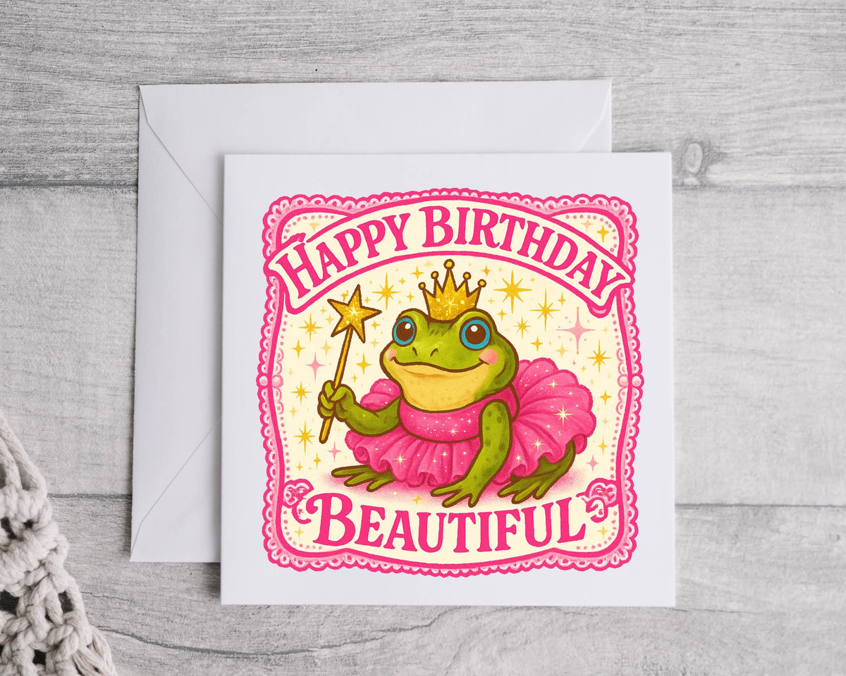 Personalised Frog Birthday Card: Charming Design, Fast UK Post
