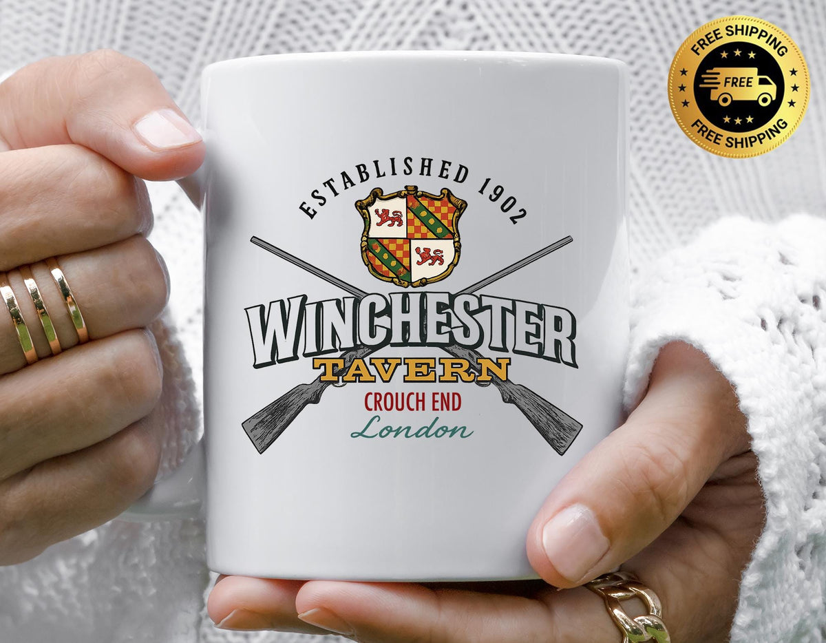 Winchester Tavern Mug: 00's Movie Parody, Funny Graphic Coffee Cup