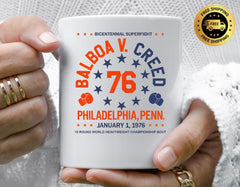 Movie Parody Mug: Boxing Balboa v Creed 76 Design - Funny Graphic Coffee Cup