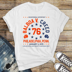 Movie Parody T-Shirt - Boxing Balboa v Creed 76 Design on Softstyle Premium Tee - Funny Graphic Tee with Tracked UK Postage
