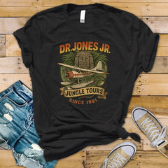 80's Movie Parody T-Shirt - Dr Jones Jungle Tours Design on Softstyle Premium Tee - Funny Graphic Tee with Tracked UK Postage