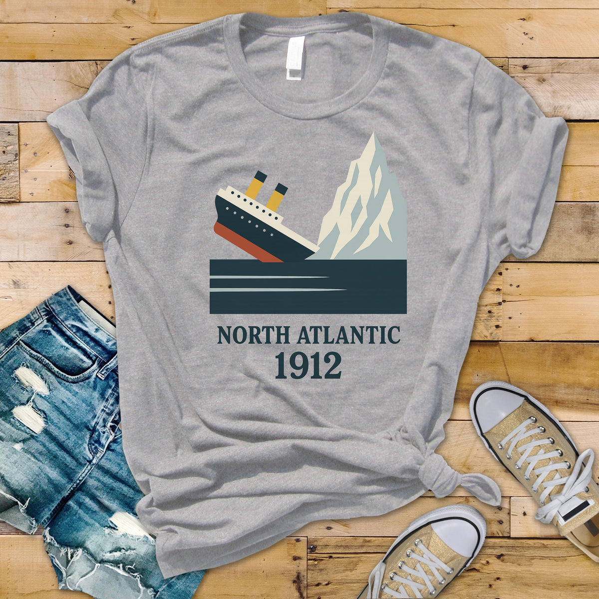 Movie Parody T-Shirt - North Atlantic 1912 Iceberg Design on Softstyle Premium Tee - Funny Graphic Tee with Tracked UK Postage