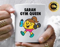 Personalised Gym Queen Mug: Custom Colour Ceramic Coffee Cup