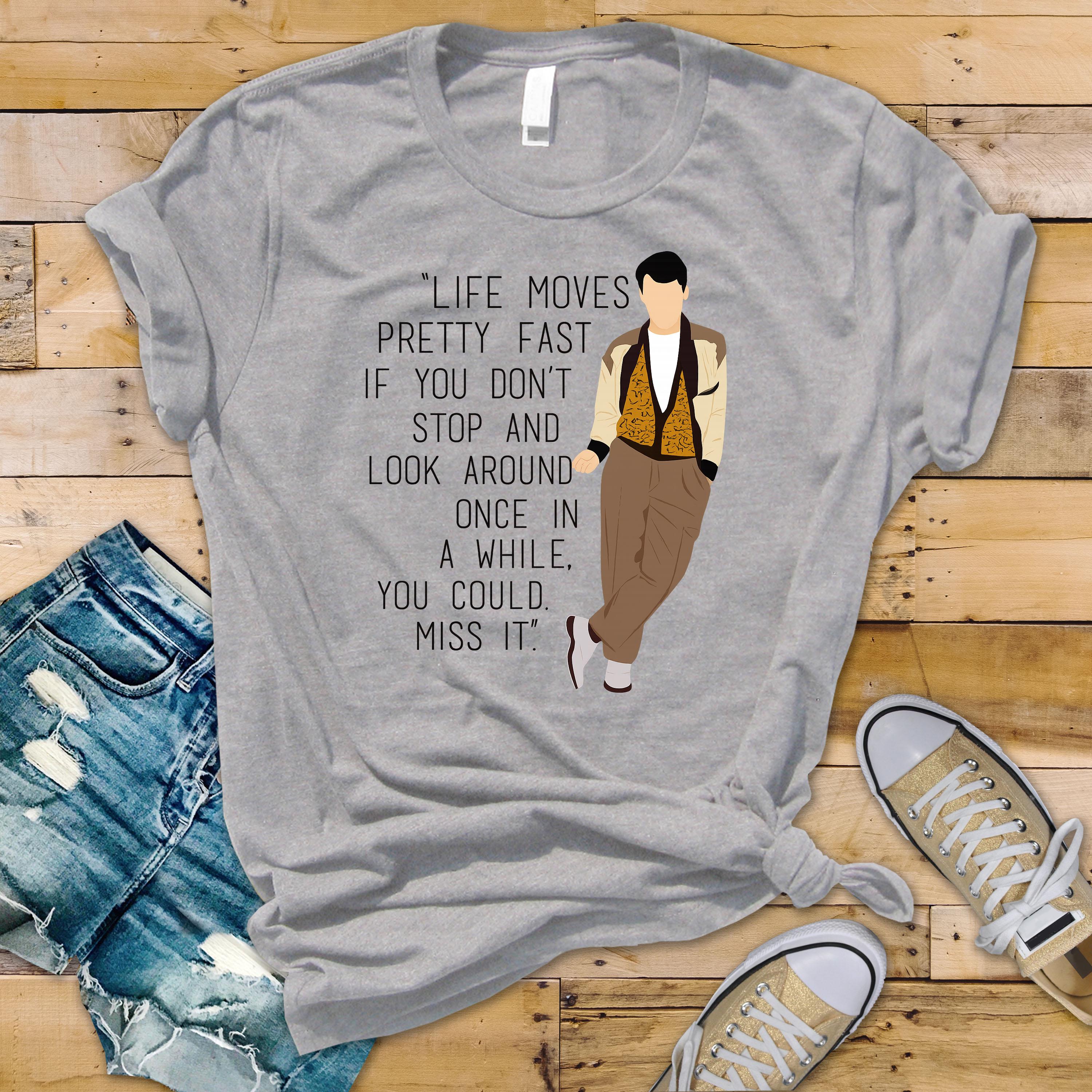 Movie Parody T-Shirt - Life Moves Pretty Fast Design on Premium Tee - Funny Graphic Tee with Tracked UK Postage