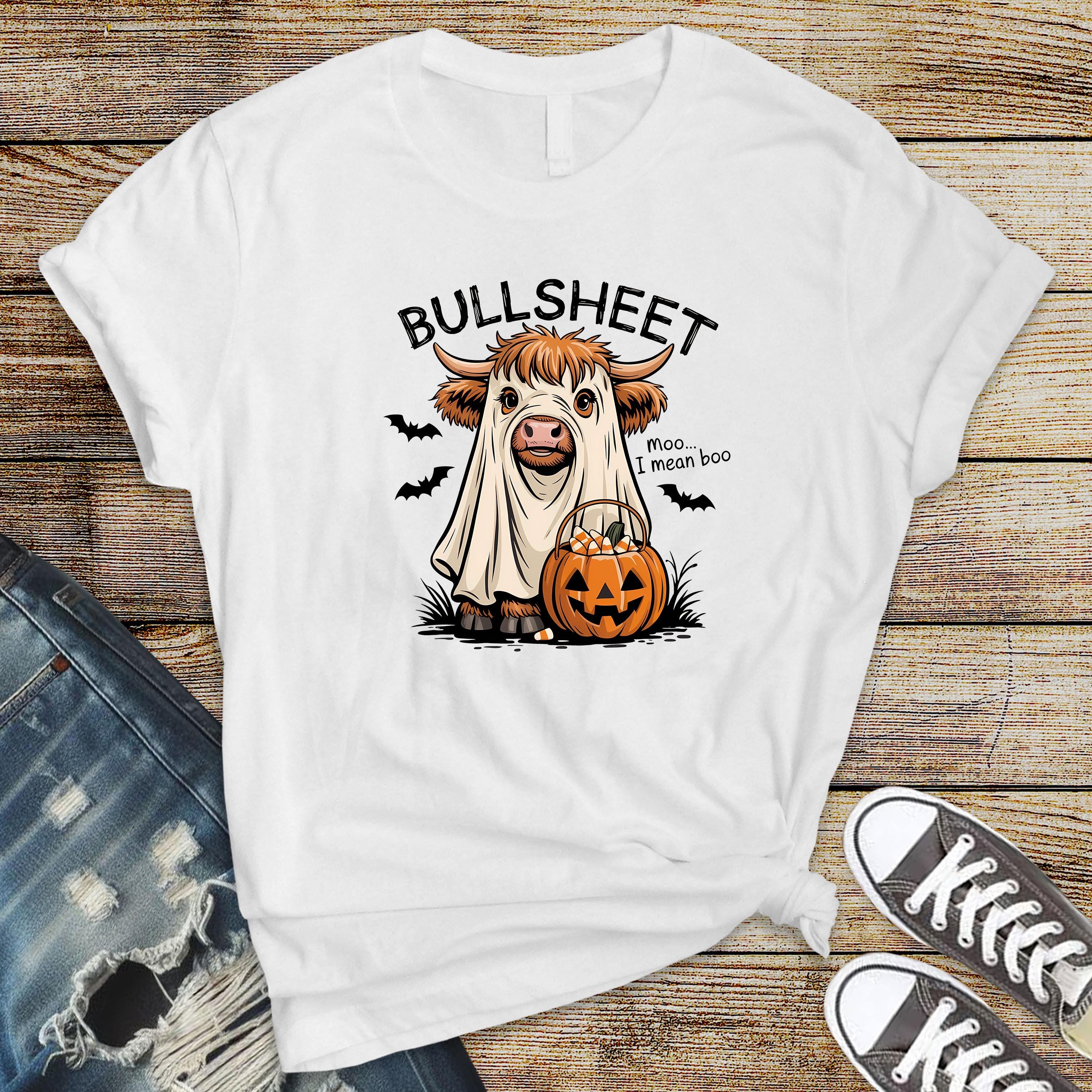 Halloween T-Shirt - Bullsheet Design on Premium Tee - Funny Graphic Tee with Tracked UK Post