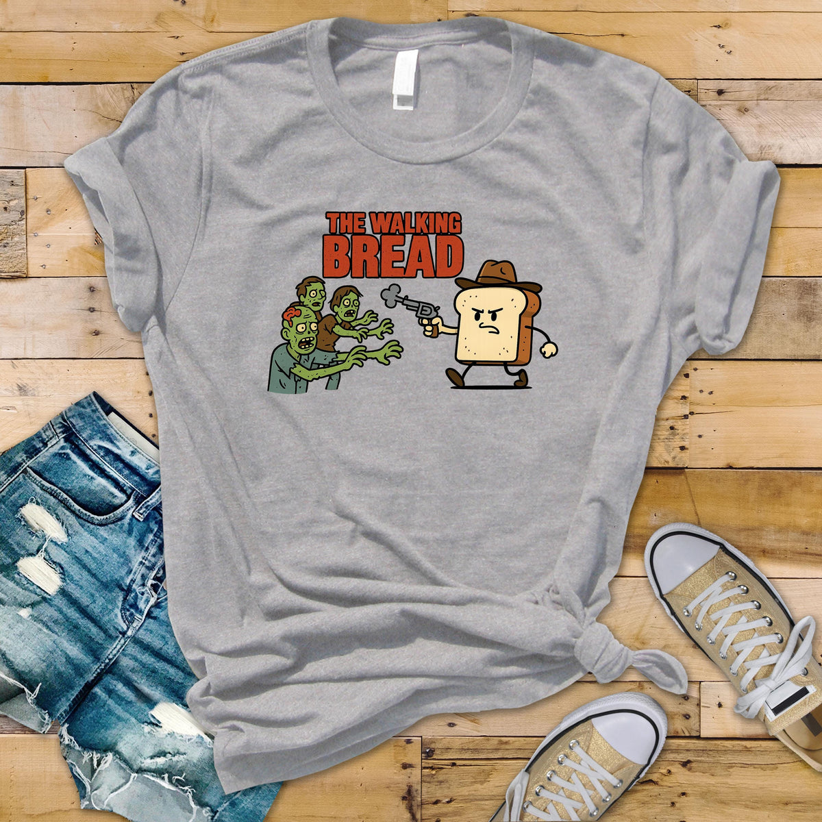 The Walking Bread Shirt: Funny Cult TV Parody on Softstyle Tee - Fast Tracked UK Postage