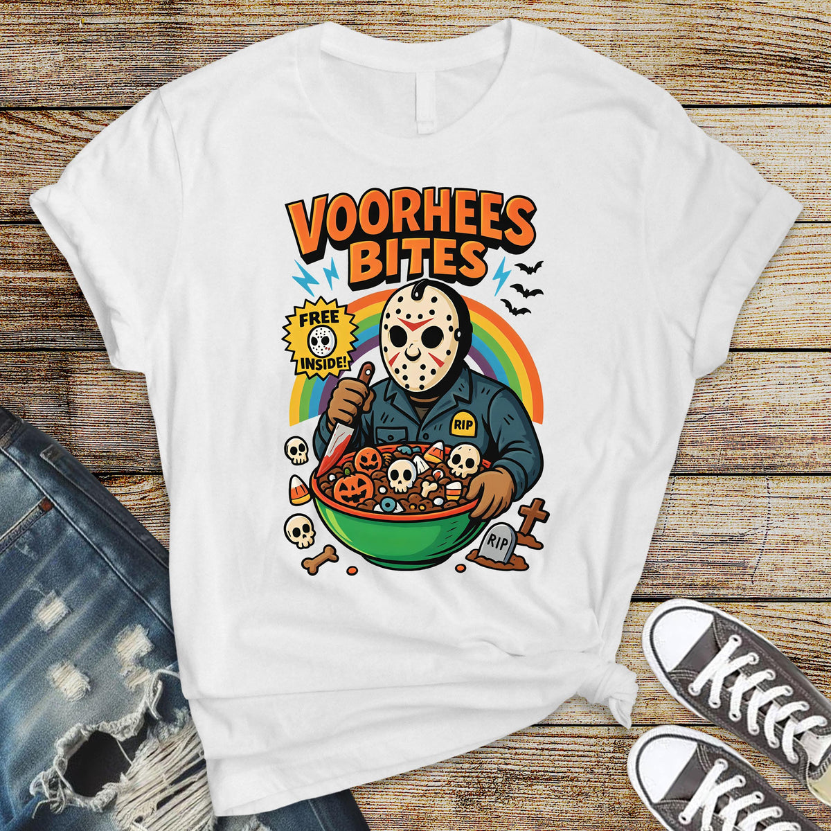 Voorhees Bites T-Shirt: Horror Movie Parody Tee