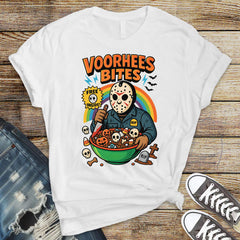 Voorhees Bites T-Shirt: Horror Movie Parody Tee