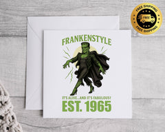 Personalised 60th Birthday Card: Frankenstyle Design, Fast UK Post