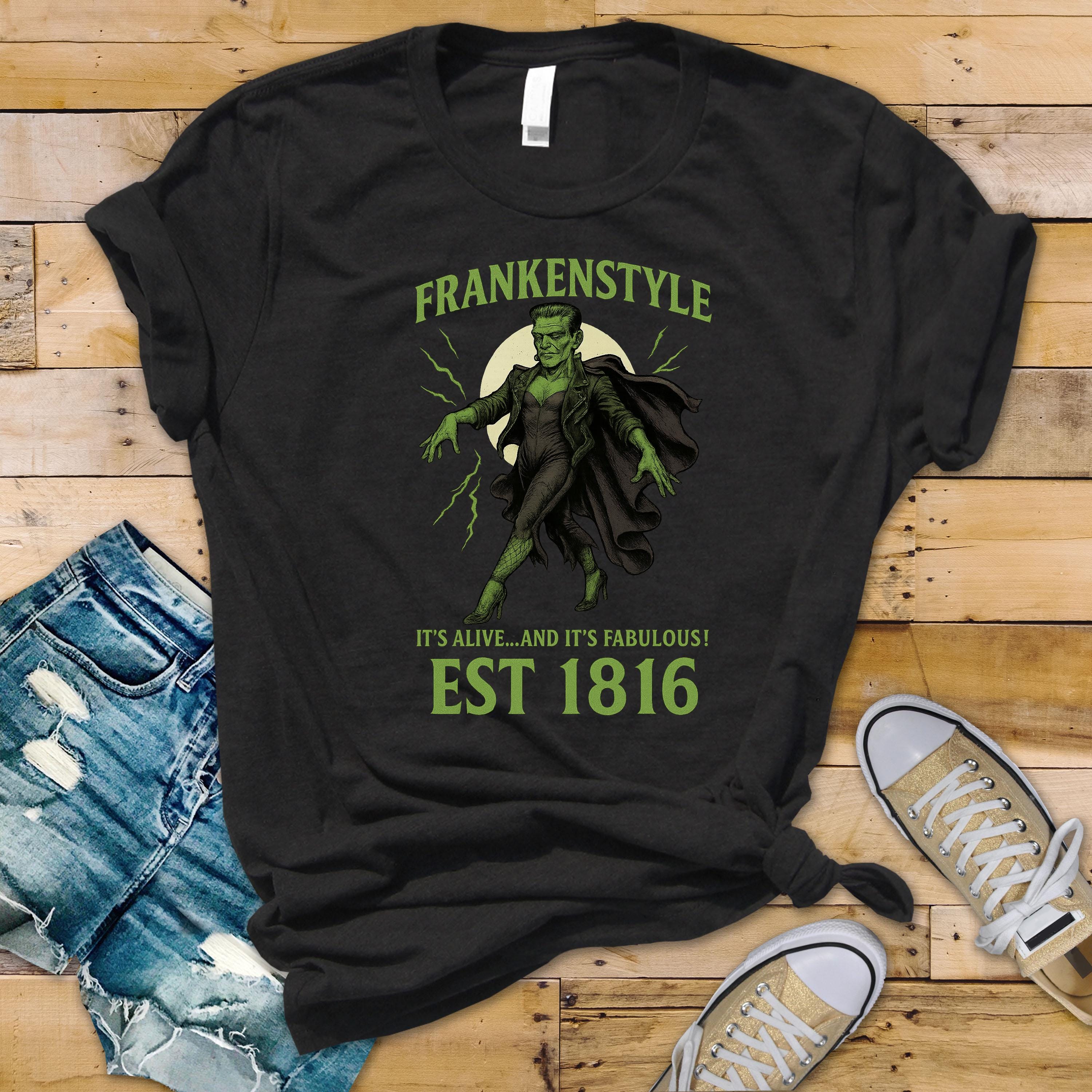 Horror Movie Parody T-Shirt - Frankenstyle Design on Premium Tee - Funny Graphic Tee with Tracked UK Postage