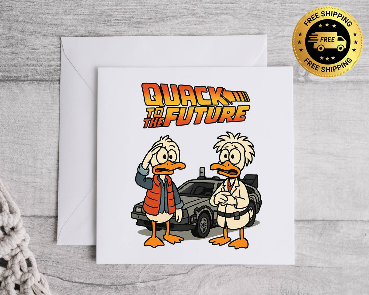 Quack to the Future Birthday Card: Funny Movie Parody - Fast UK Post
