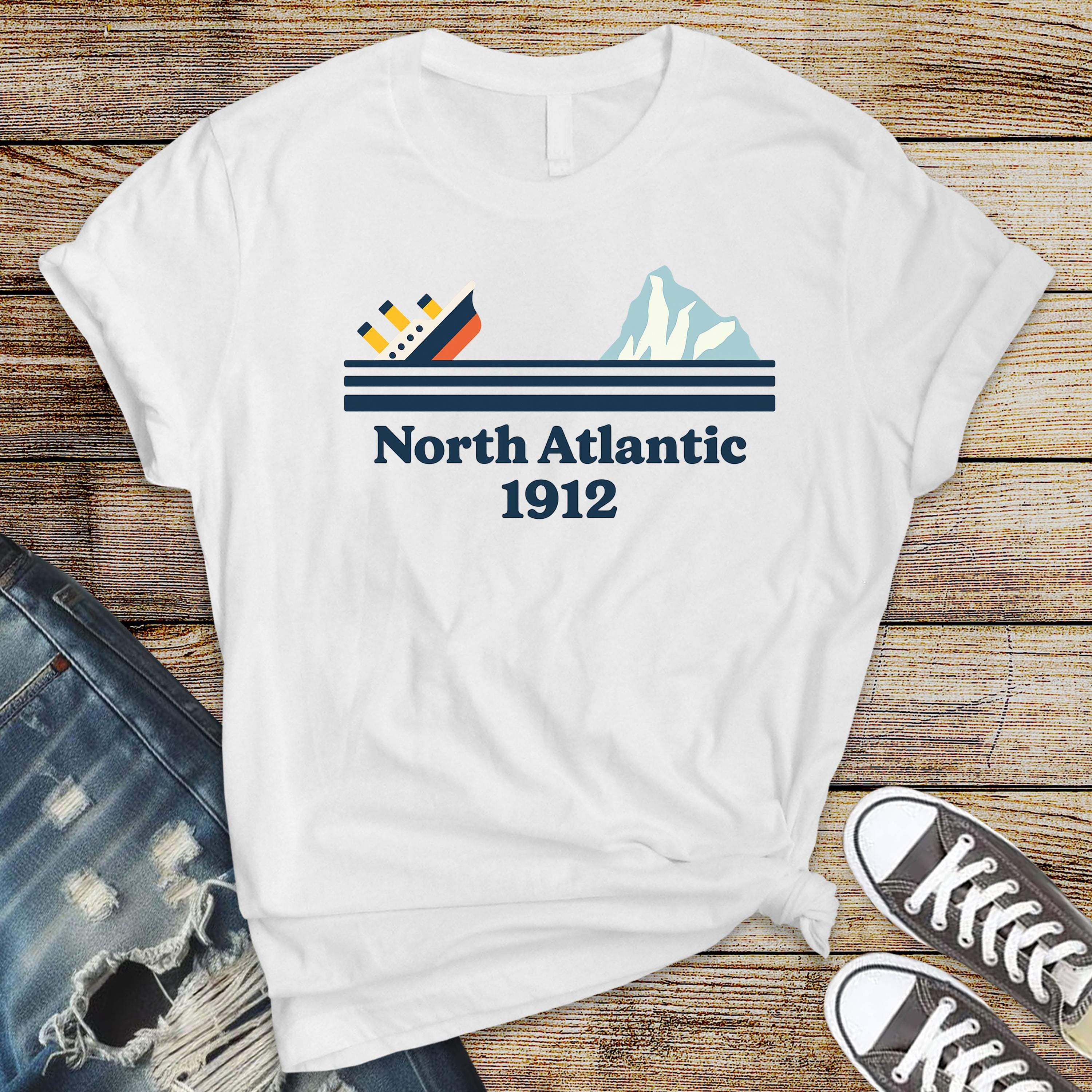 Funny Movie Parody Shirt: North Atlantic Sinking Ship Design - Fast Tracked UK Shipping