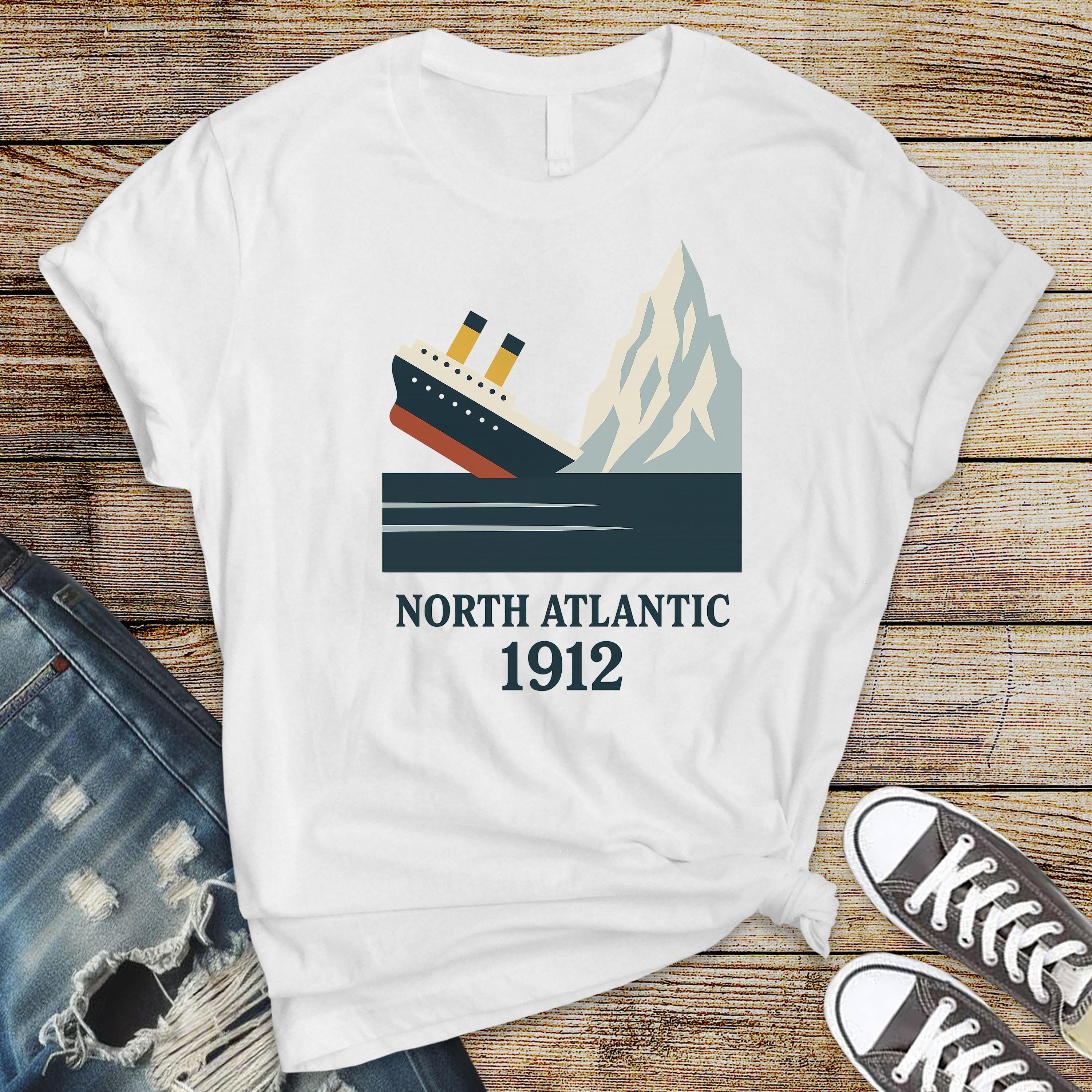 Movie Parody T-Shirt - North Atlantic 1912 Iceberg Design on Softstyle Premium Tee - Funny Graphic Tee with Tracked UK Postage