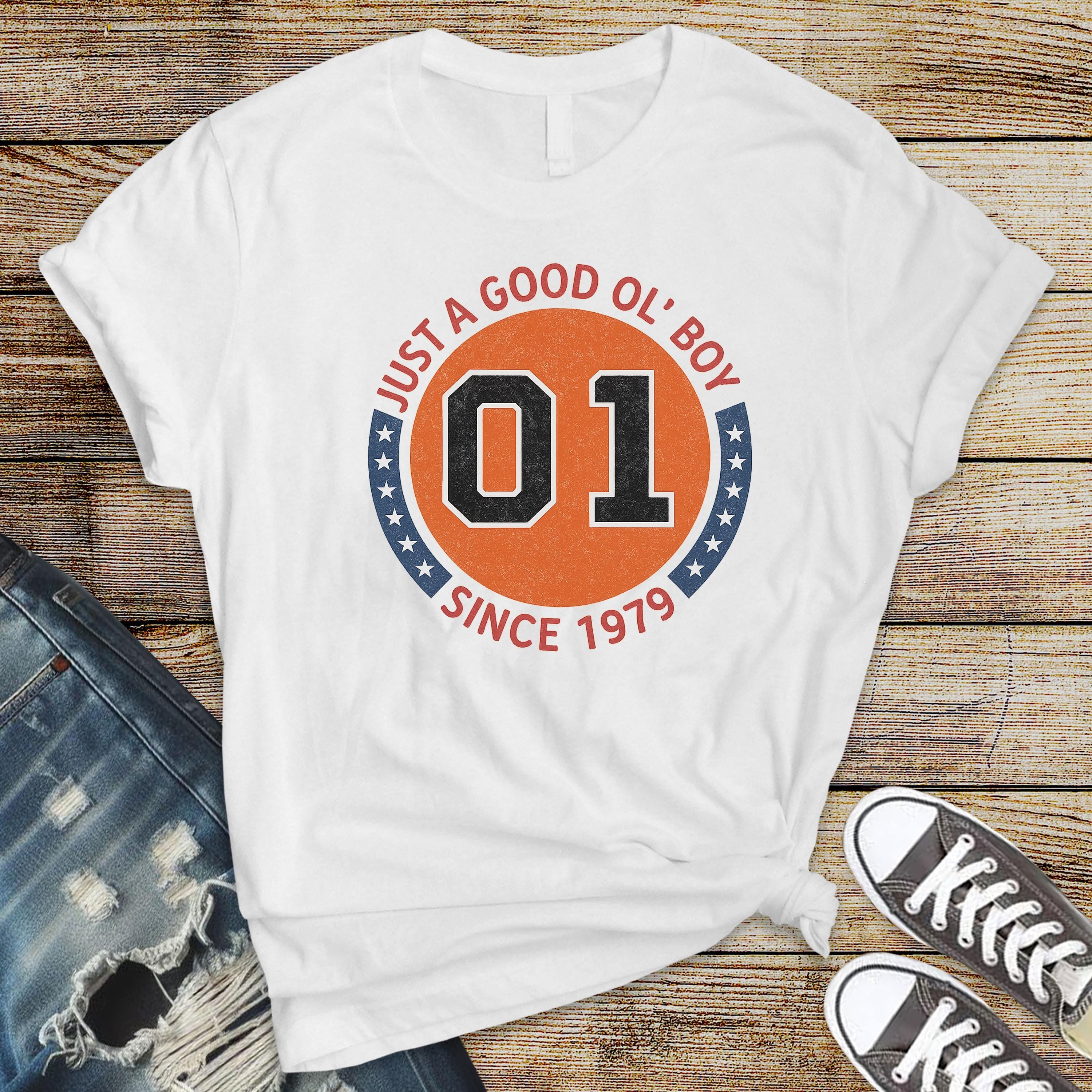 70's TV Show Parody T-Shirt - Just a Good Ol' Boy Design on Softstyle Premium Tee - Funny Graphic Tee with Tracked UK Postage