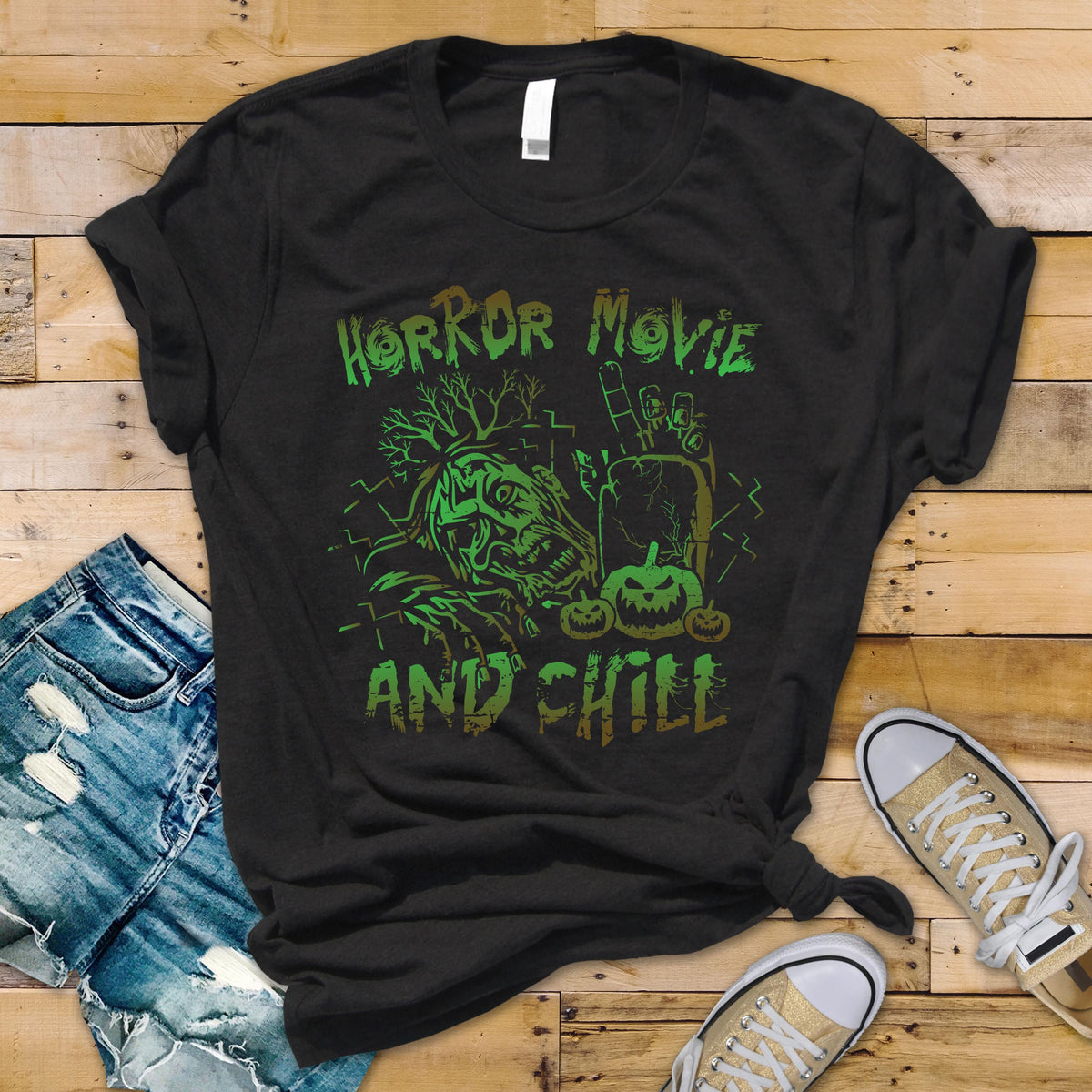 Horror Movie & Chill T-Shirt | Funny Parody Graphic Tee