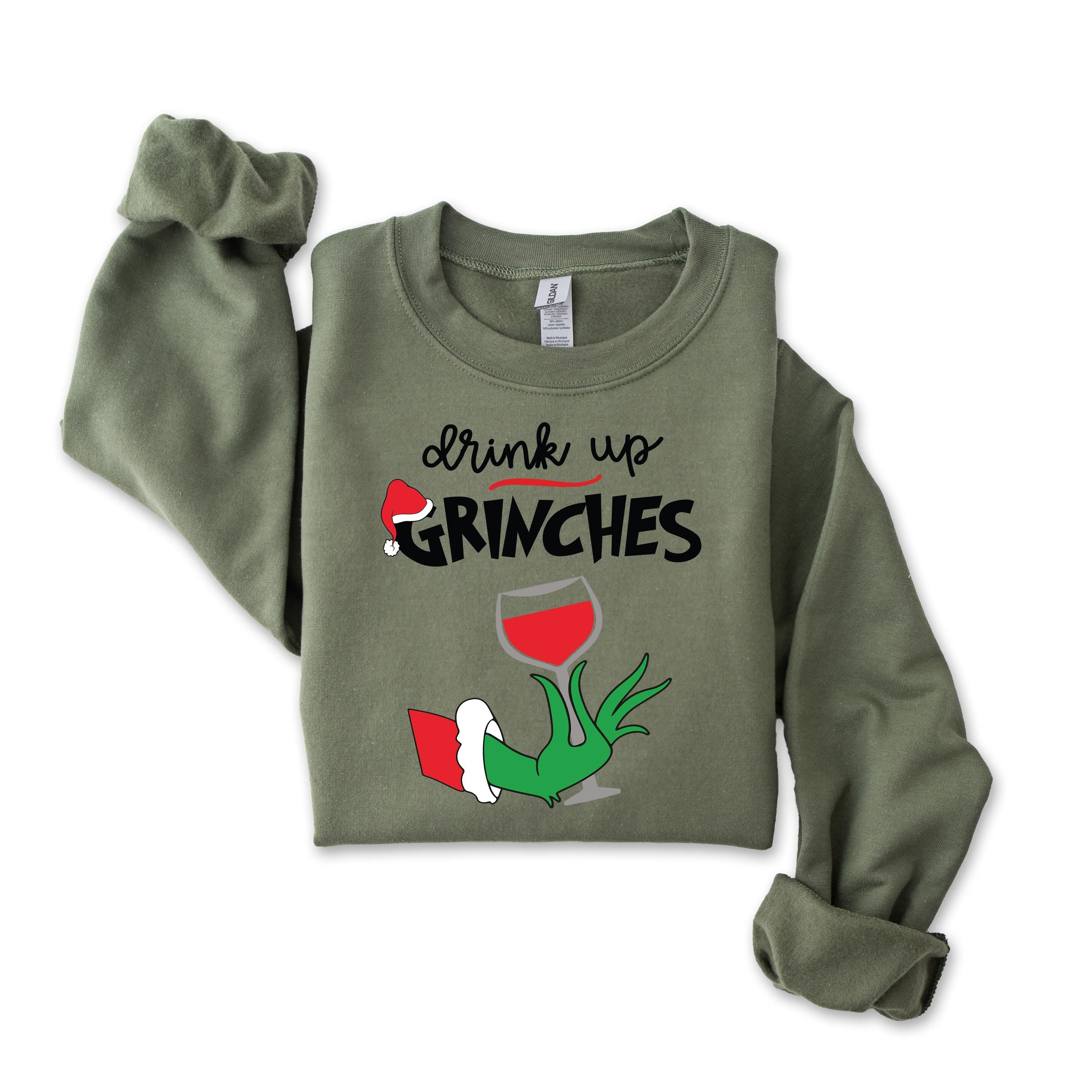 Drink Up Grinches Christmas Sweatshirt: Fast UK Tracked Post
