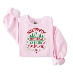 Merry Christmas You Filthy Animal Sweatshirt: Gildan Heavyweight, Fast UK Tracked Post