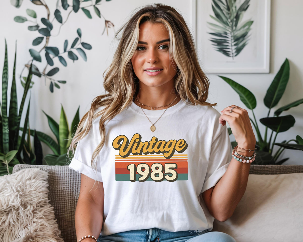 Personalised 40th Birthday Shirt - Vintage 1985 on Softstyle Tee - Fast UK Tracked Post!
