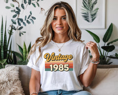 Personalised 40th Birthday Shirt - Vintage 1985 on Softstyle Tee - Fast UK Tracked Post!