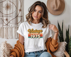 Personalised 50th Birthday Shirt - Vintage 1975 on Softstyle Tee - Fast UK Tracked Post!