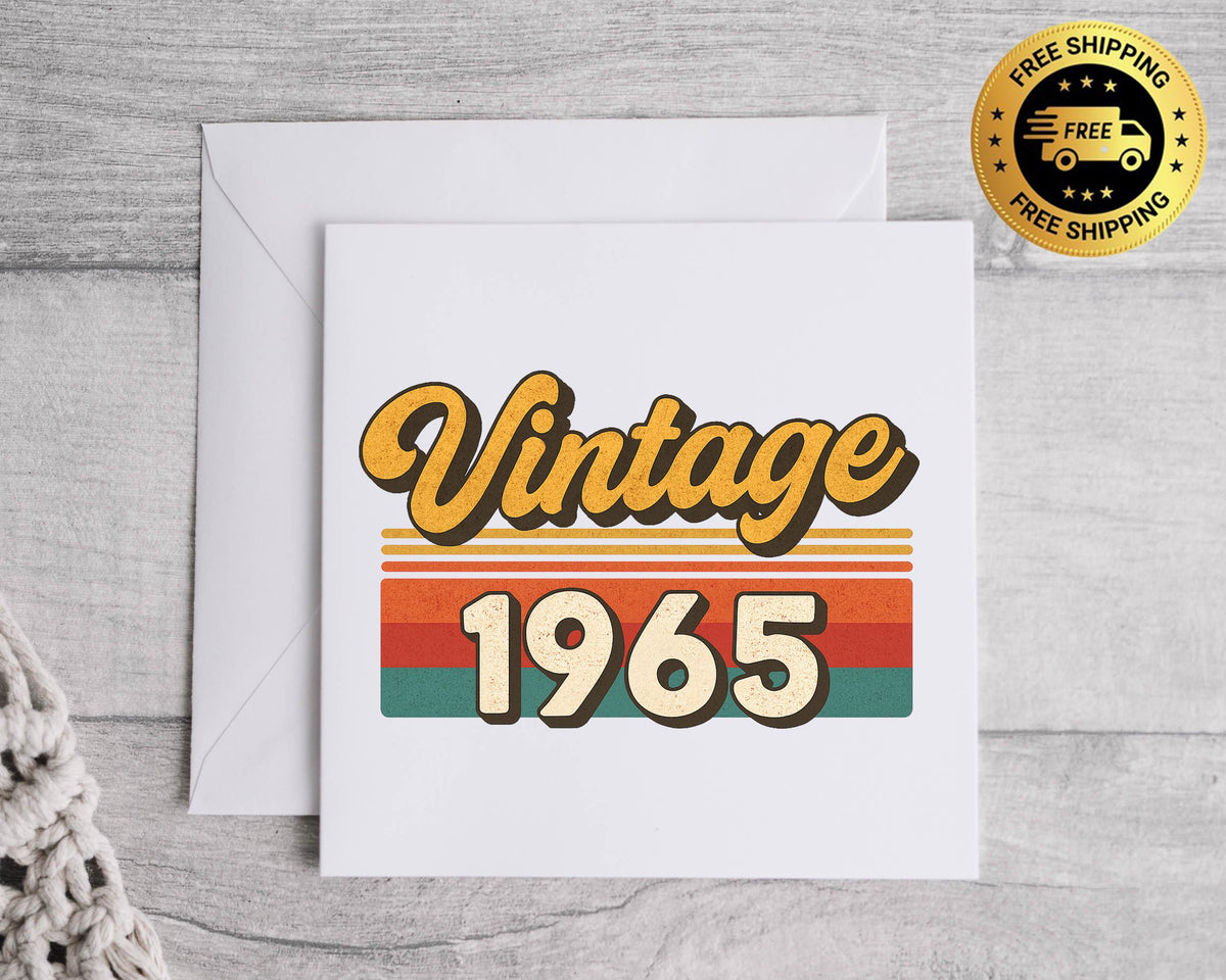 Personalised Ladies 60th Birthday Card, Vintage 1965 - Fast UK Post!
