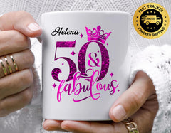Personalised 50th Birthday Mug, Gift for Her