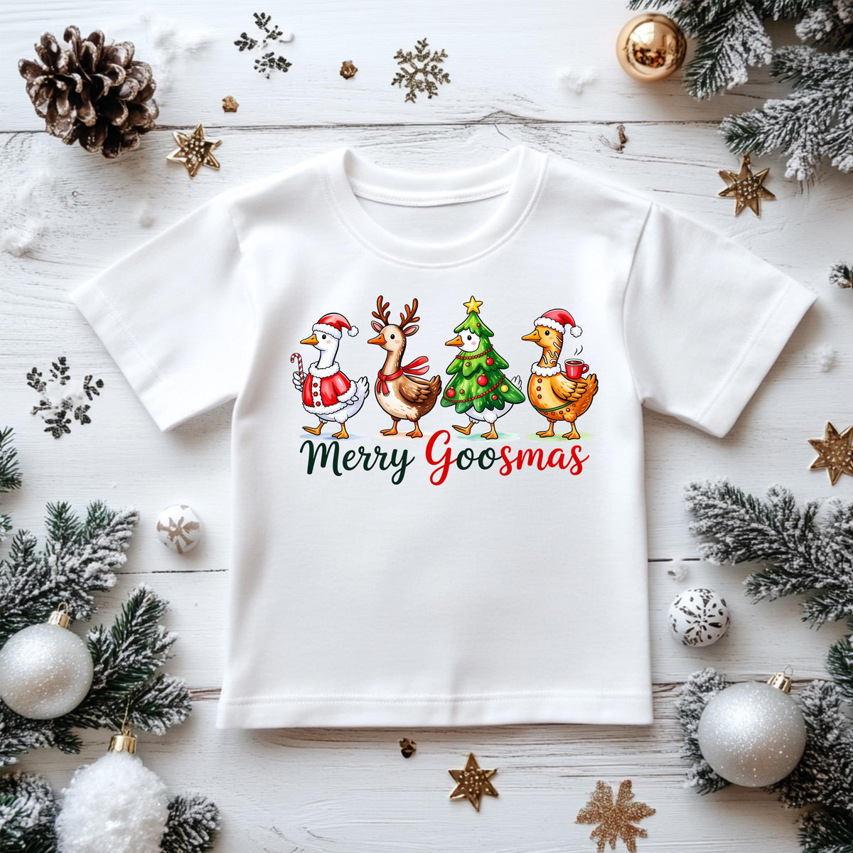 Kids Christmas Shirt: Merry Goosmas Team- Gildan Heavyweight Cotton