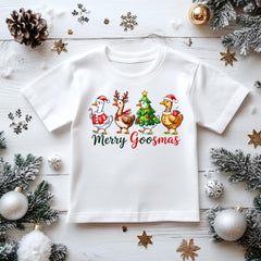 Kids Christmas Shirt: Merry Goosmas Team- Gildan Heavyweight Cotton
