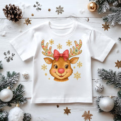 Kids Christmas Shirt: Xmas Rudolf Smile - Gildan Heavyweight Cotton