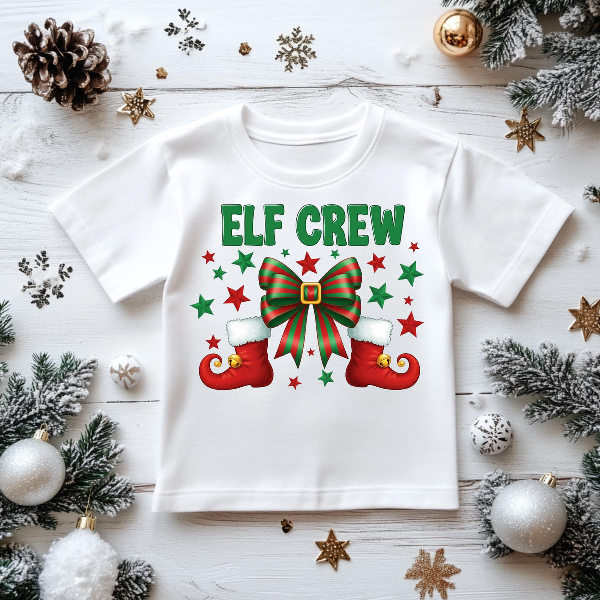 Kids Christmas Shirt: Xmas Elf Crew Boots - Gildan Heavyweight Cotton
