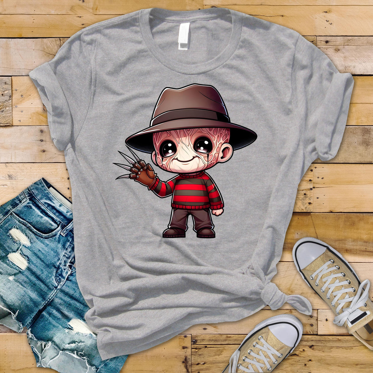 Freddy's Glove T-Shirt: 80s Horror Movie Parody, Fast Tracked UK Shipping