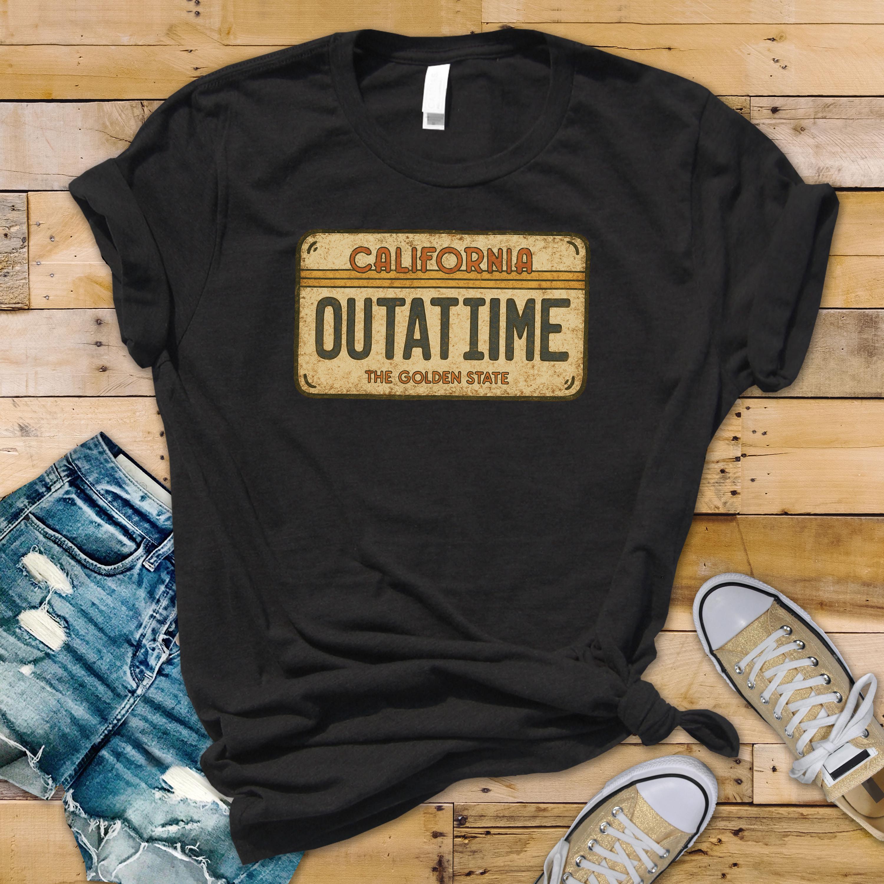 BTTF Movie Shirt: OUTATIME Graphic Tee - Fast Tracked UK Postage