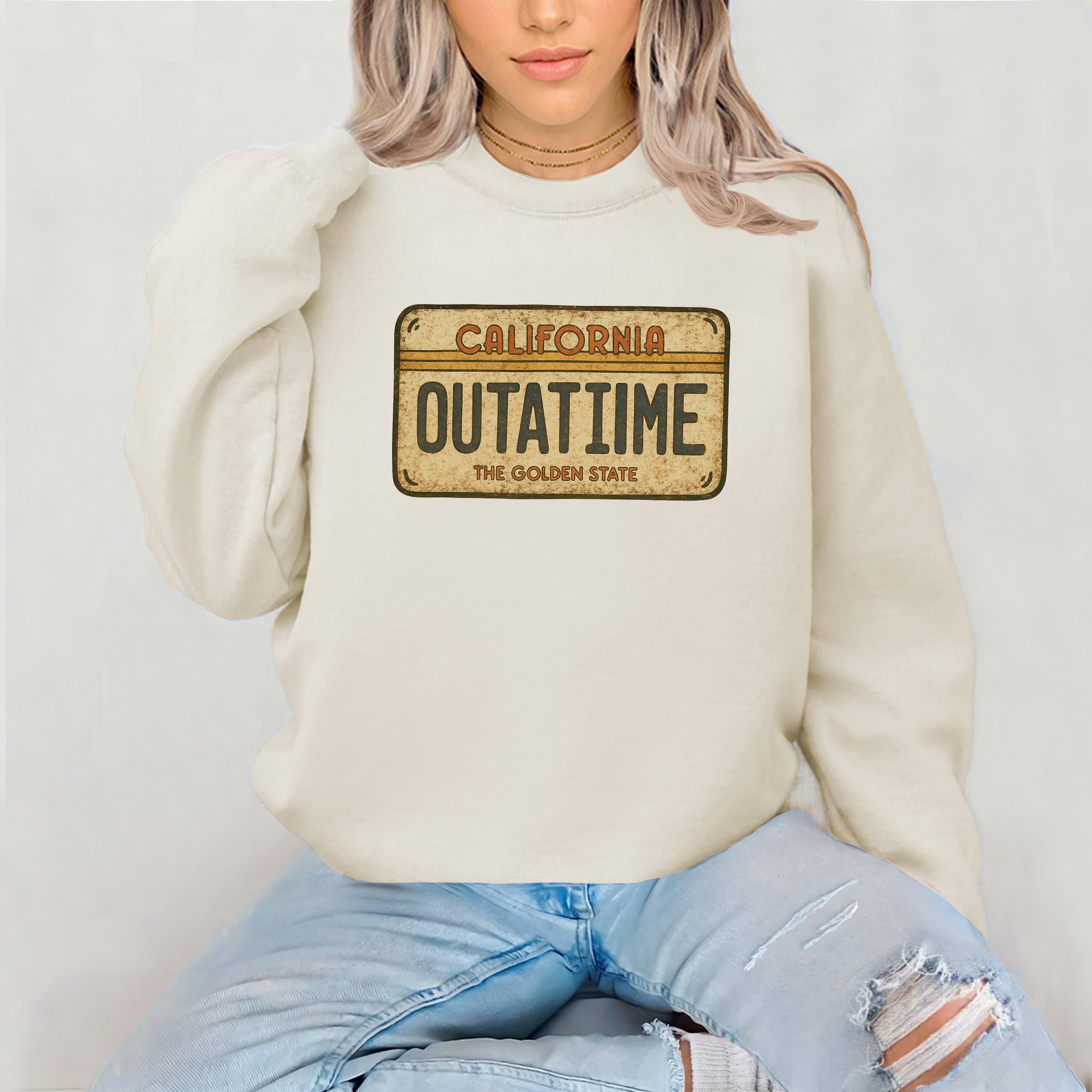 Movie Parody Sweatshirt: BTTF Number Plate, Gildan Heavyweight Blend - Fast Tracked UK Shipping