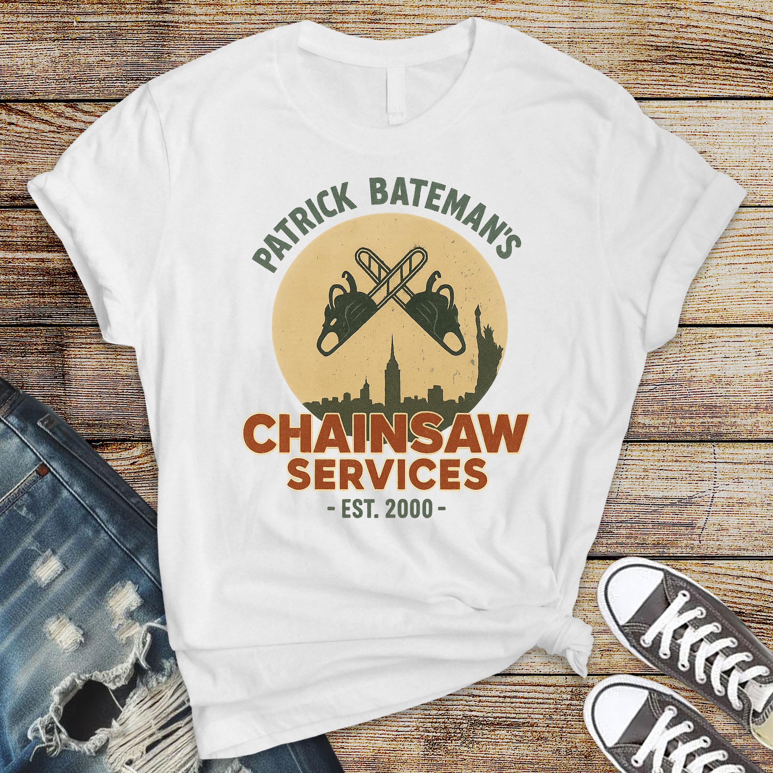 Movie Shirt : Patrick Bateman Chainsaw Services Design