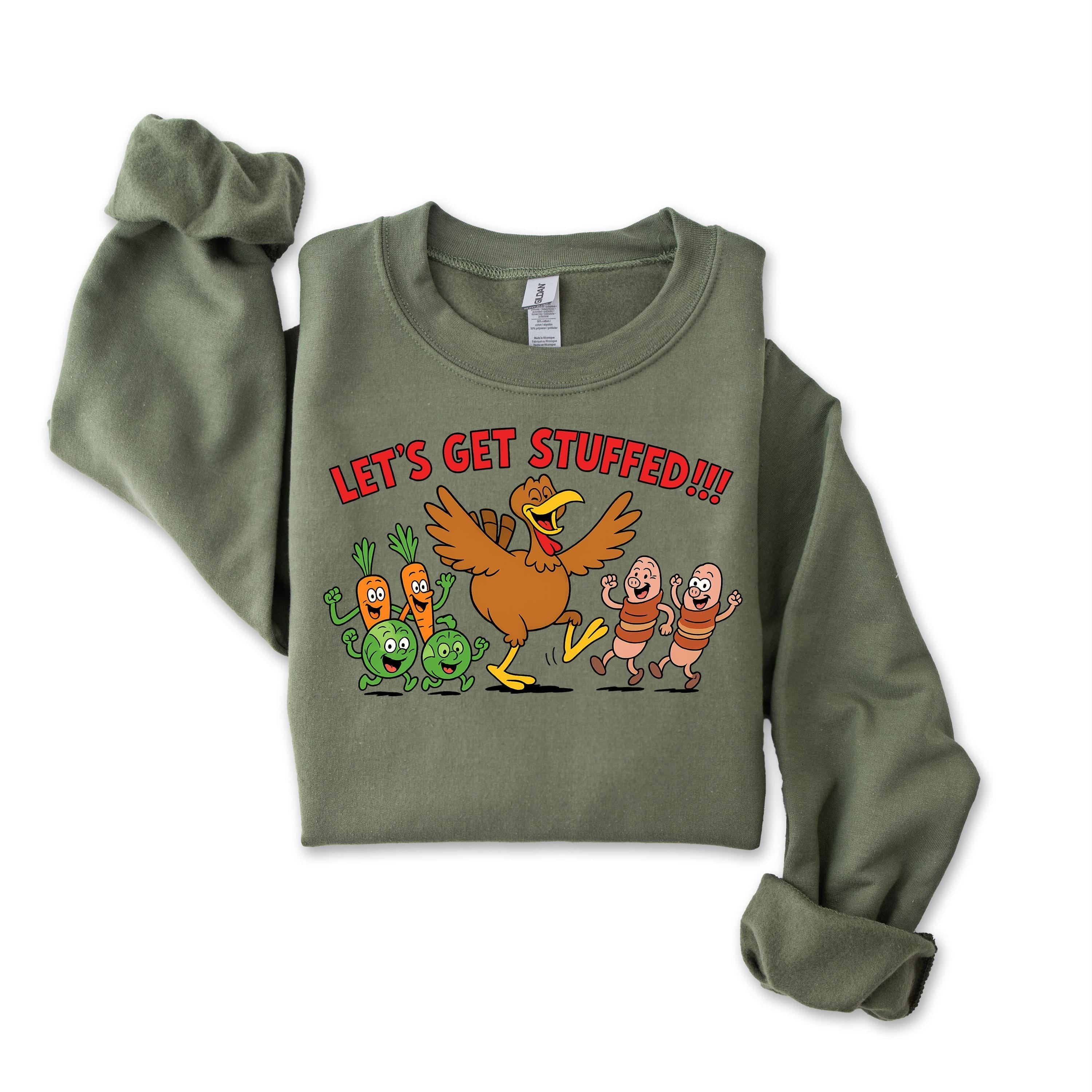 Lets Get Stuffed Christmas Sweatshirt: Fast UK Tracked Post