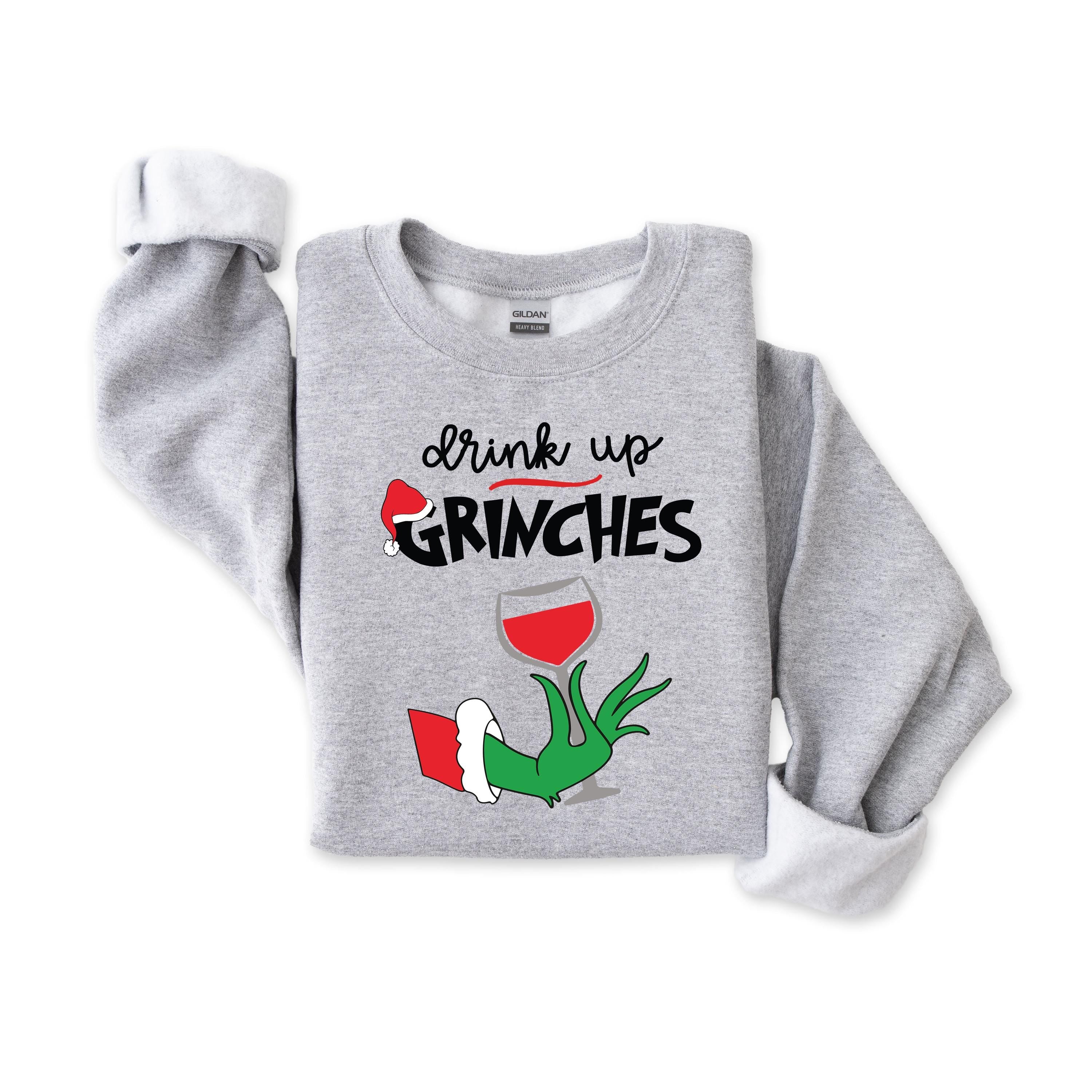 Drink Up Grinches Christmas Sweatshirt: Fast UK Tracked Post