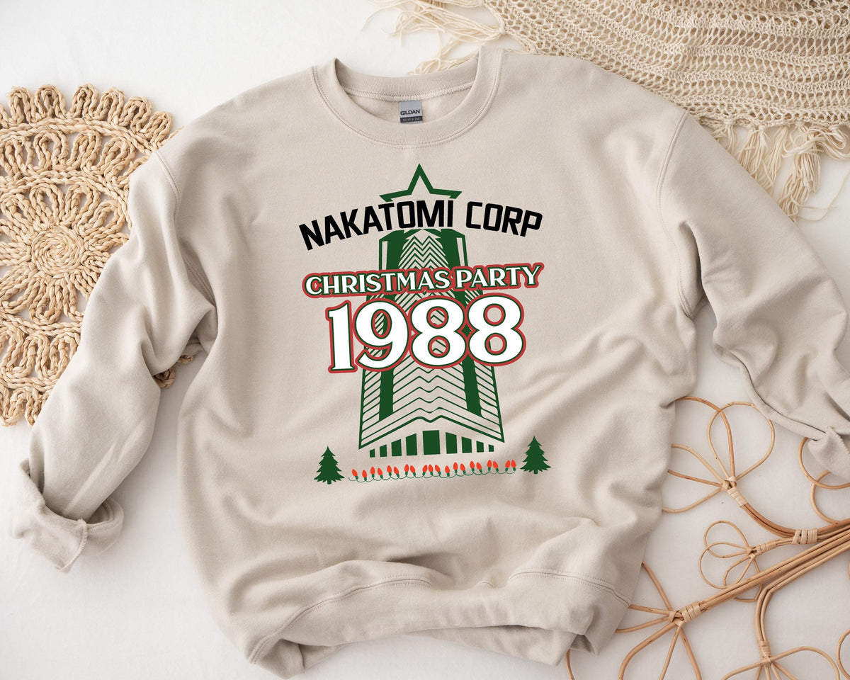 Nakatomi Christmas Party Sweatshirt: 1988 Movie Graphic, Fast UK Tracked Post