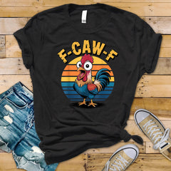 F-Caw-F T-Shirt - Funny Circle Chicken Unisex Graphic Tee: Tracked UK Shipping