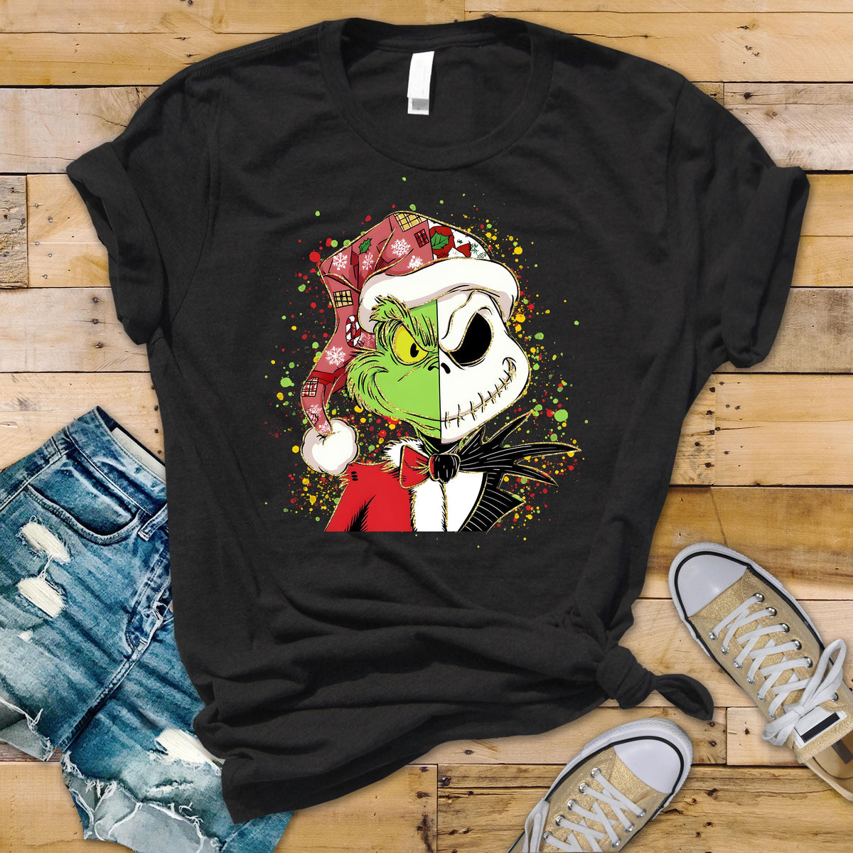 Funny Christmas Shirt: Green Nightmare Design - Softstyle Tee - Fast UK Tracked Postage