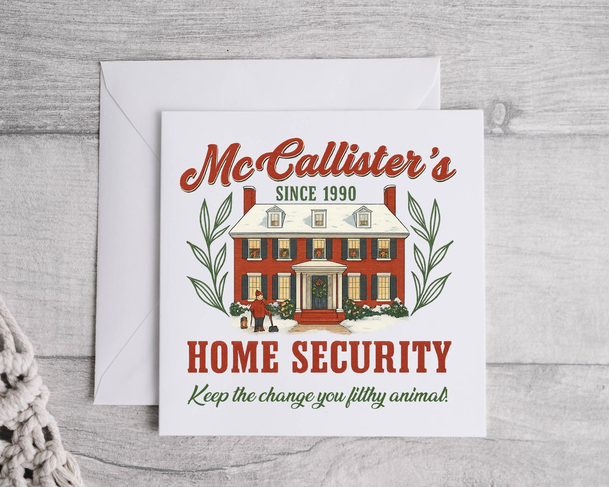 Funny Christmas Card - McCallister's Home Security - Filthy Animal Design  - Fast UK Post