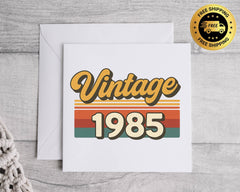 Personalised 40th Birthday Card: Vintage 1985 Design - Fast UK Shipping