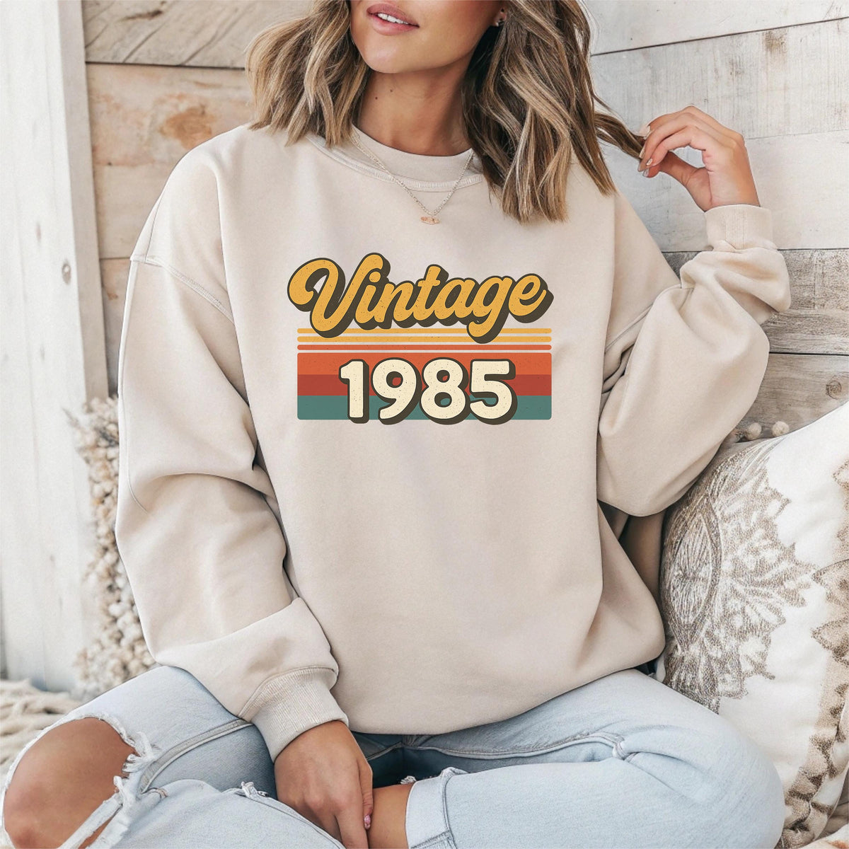 40th Birthday Sweatshirt: Vintage 1985 Design Gildan Unisex Top - Fast Tracked UK Shipping