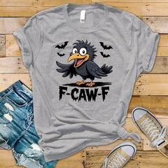 F-Caw-F Crazy Black Crow Design - Unisex Graphic Tee: Tracked UK Shipping