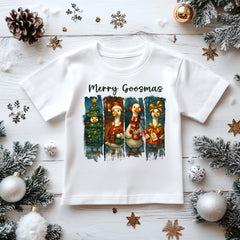 Kids Christmas Shirt: Merry Goosmas- Gildan Heavyweight Cotton