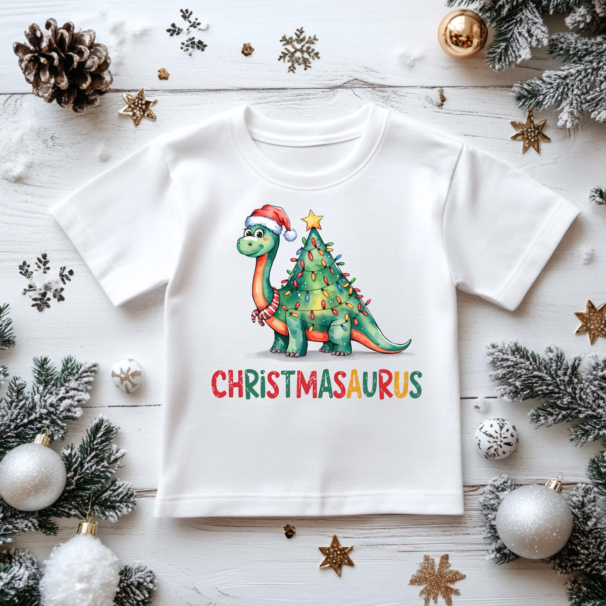 Kids Christmas Shirt: Christmasaurus - Gildan Heavyweight Cotton