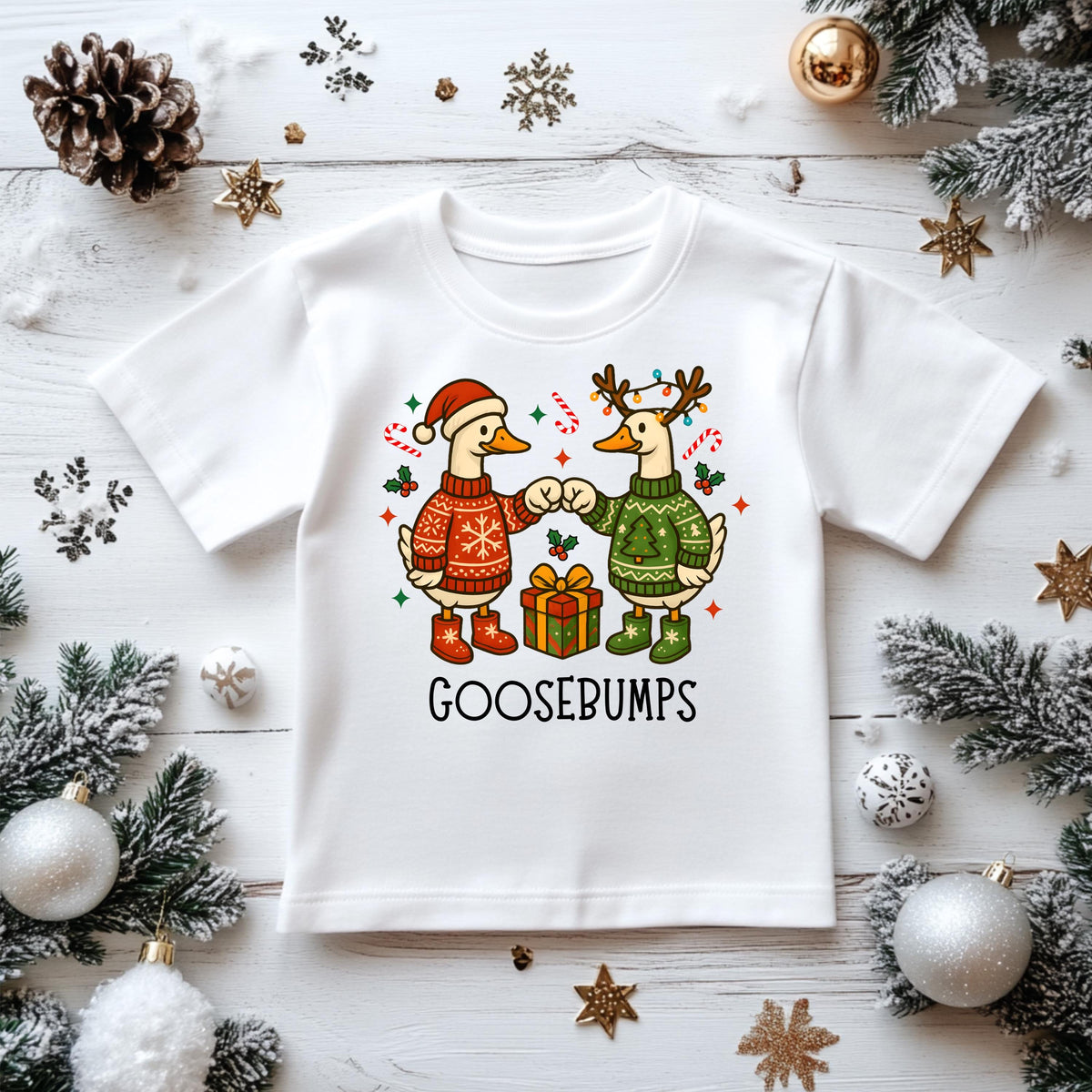 Kids Christmas Shirt: Xmas Jumpers Goosebumps - Gildan Heavyweight Cotton