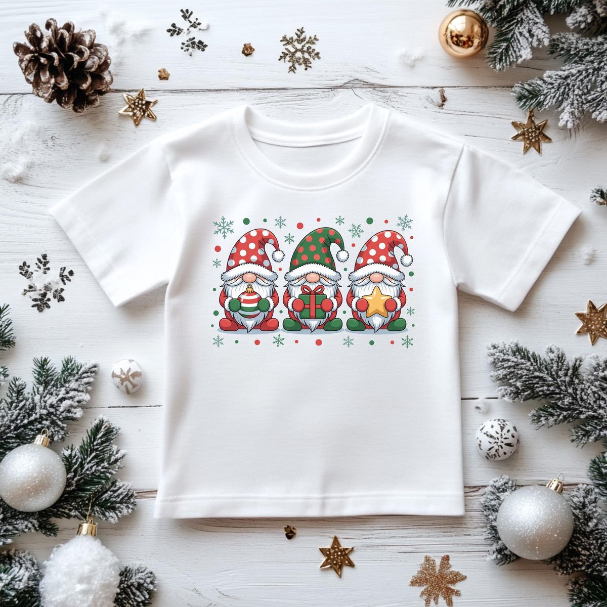 Kids Christmas Shirt: 3 Wise Gnomes - Gildan Heavyweight Cotton